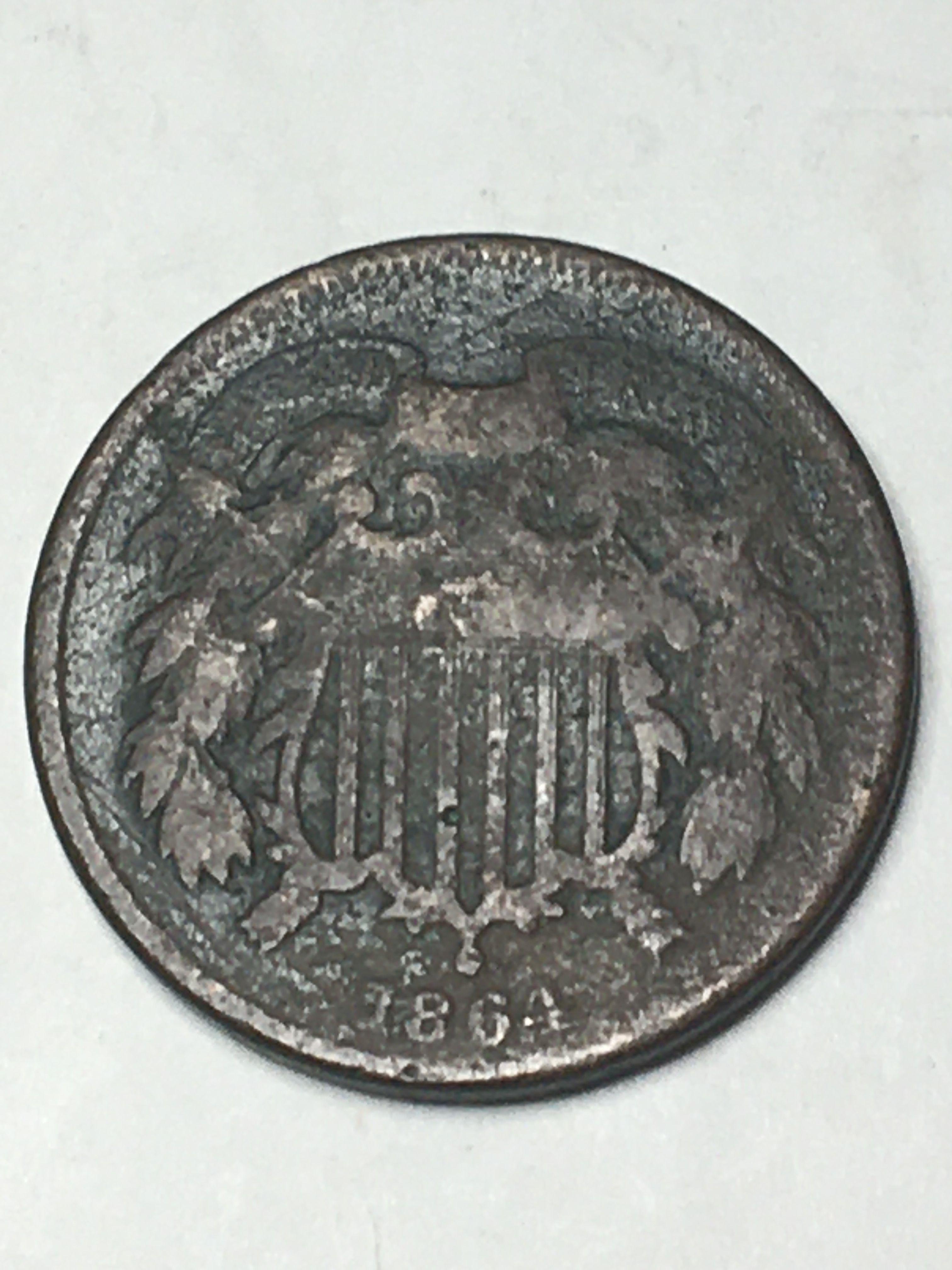 1864 U S 2 Cent Piece
