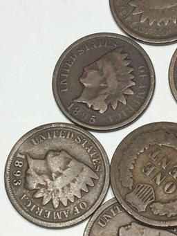 (8) Indian Cents 1889-1897