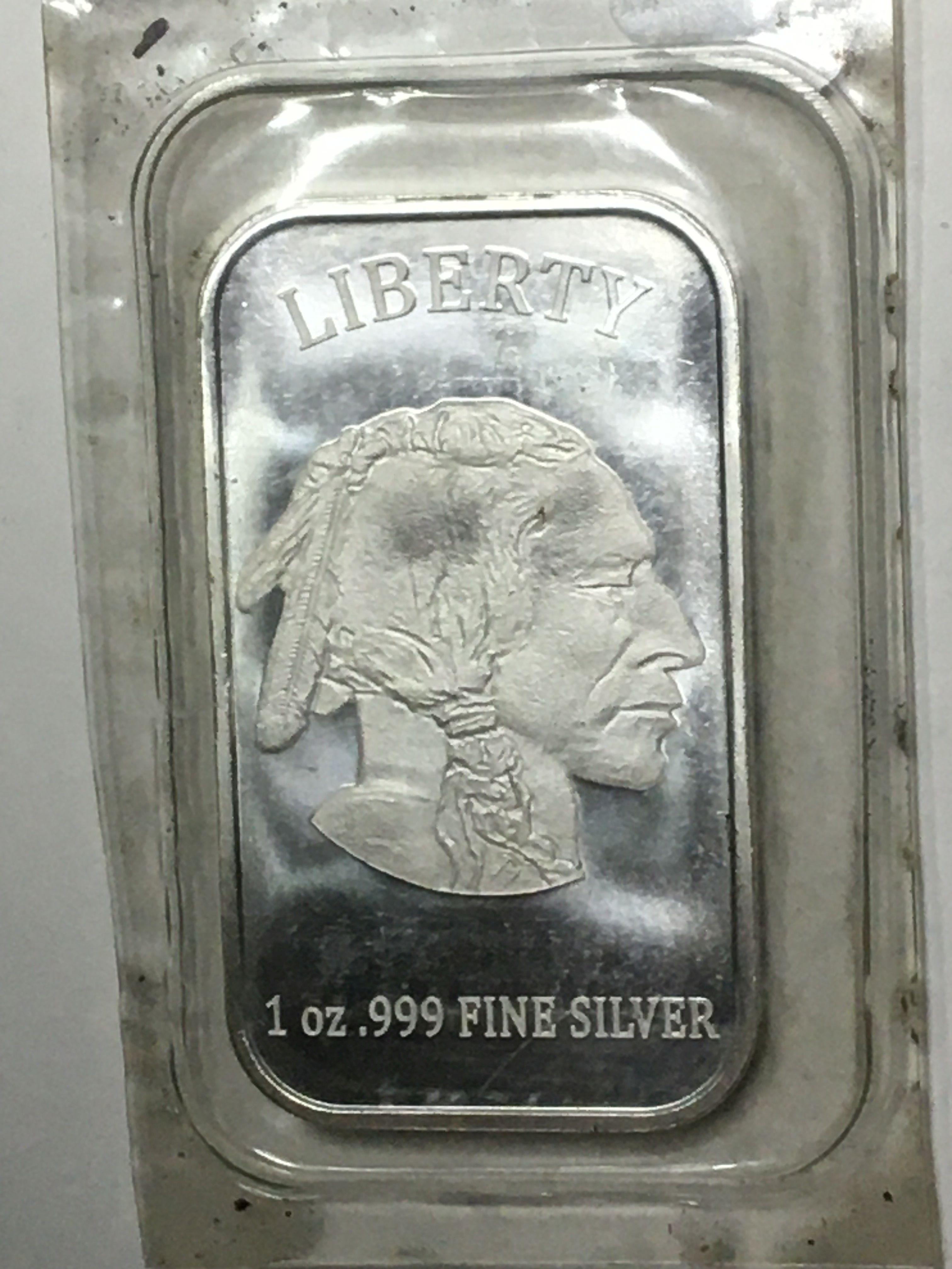 Liberty Indian 1oz .999 Silver Bar