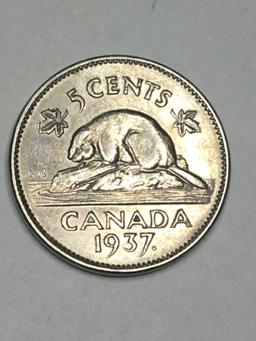 1937 Canadian 5 Cent