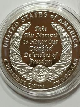 2010 American Veterans 1oz Silver Proof $1