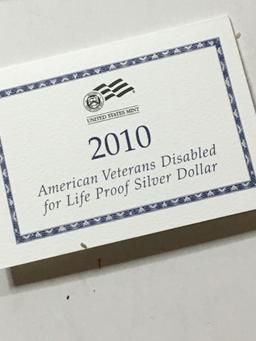 2010 American Veterans 1oz Silver Proof $1