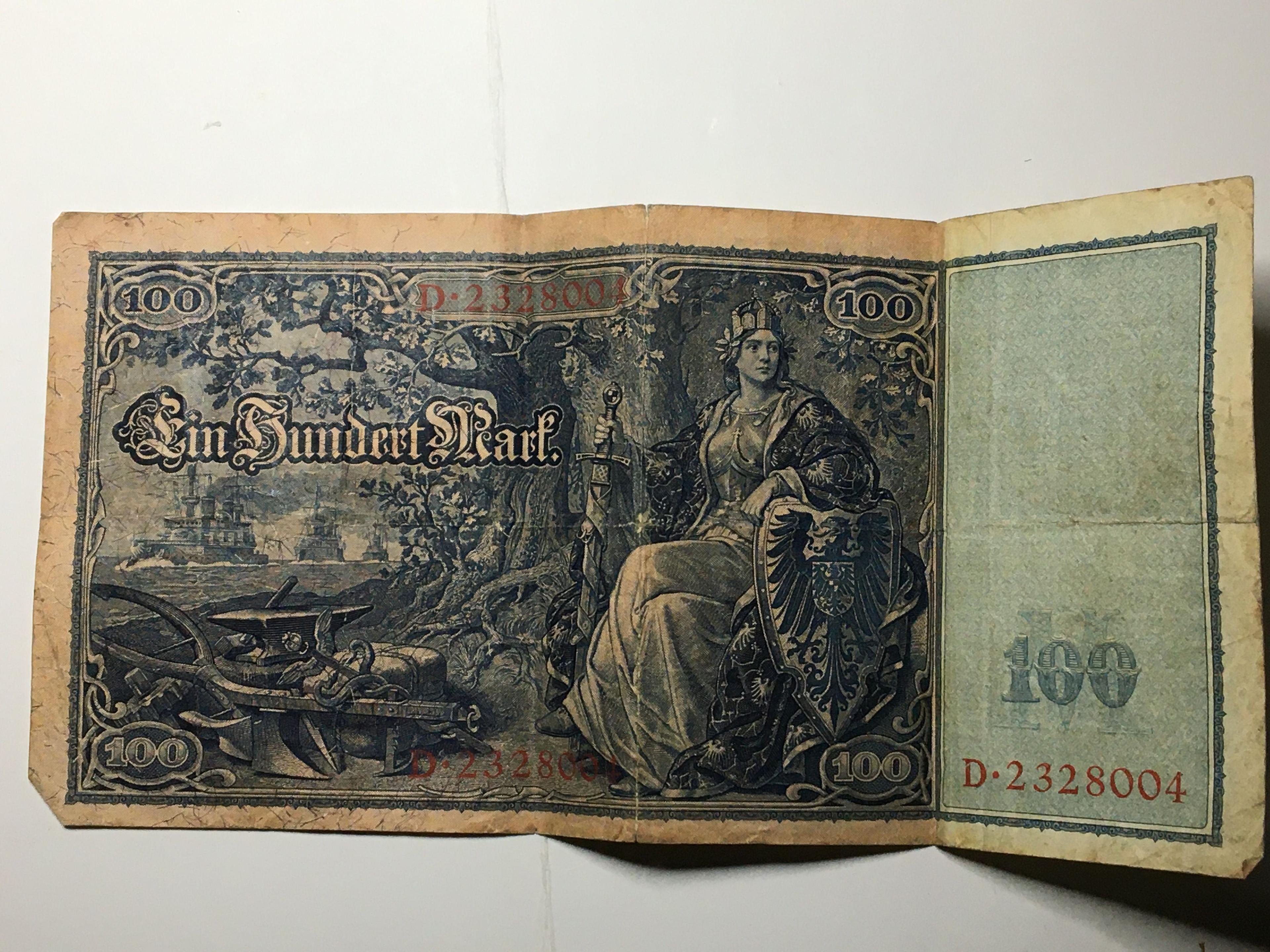 1910 German 100 Mark Banknote