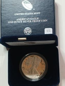 2014 U S .... W Proof Silver American Eagle + Coa