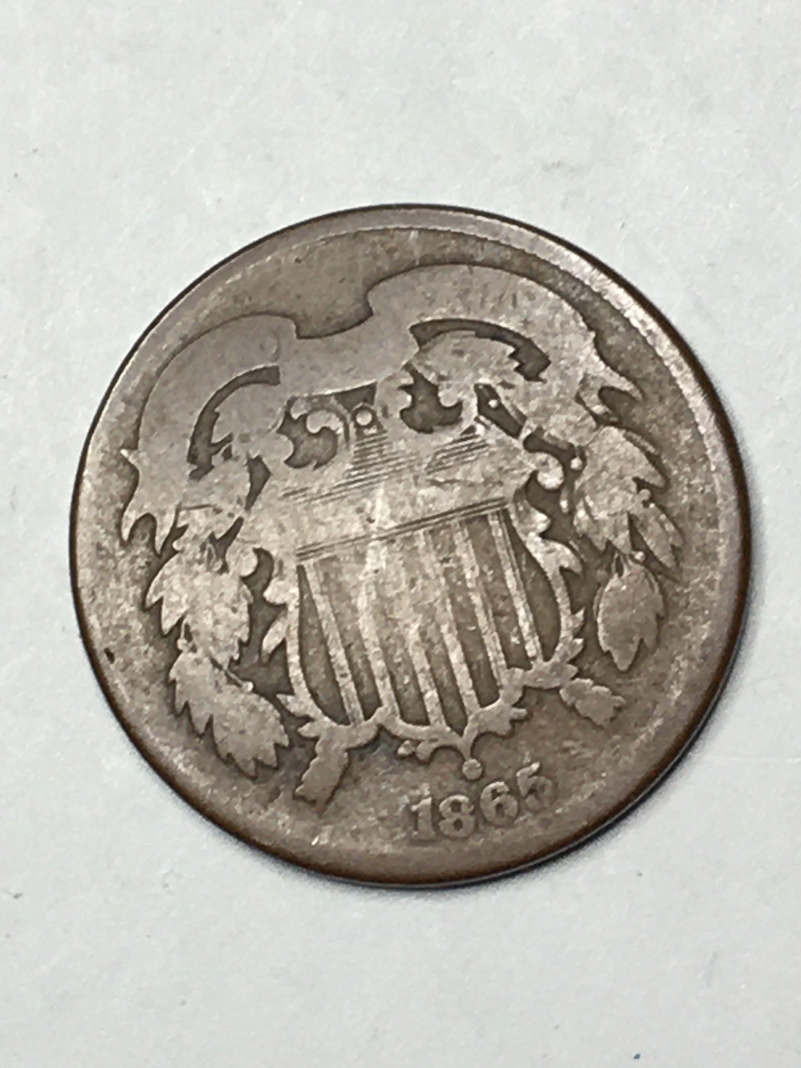 1865 U S 2 Cent Piece