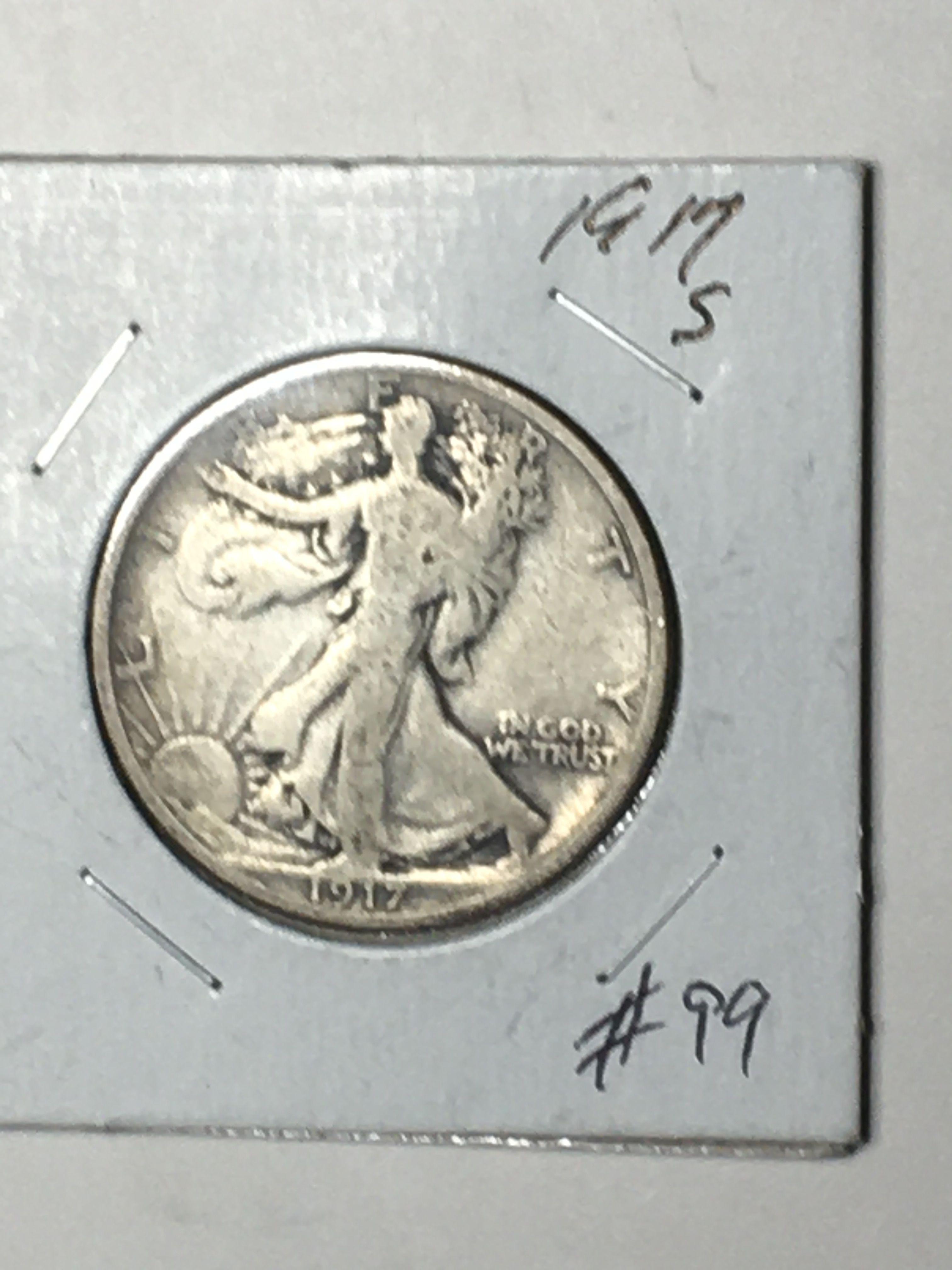 1917 S Walking Liberty Half Dollar