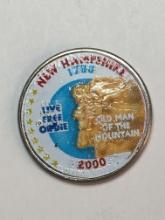 New Hampshire Statehood Colorized Quarter