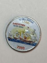 Virginia Statehood Colorized Quarter