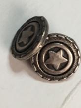 Antique Sterling Silver Star Buttons/pendants 5.6 Grams