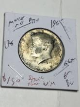 Kennedy Silver Half 1965 Gem High Grade Struck Through Wire Mint Error