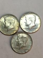 Silver Kennedy Half Dollar Lot Of 3 Frosty 1967