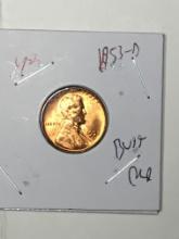 Lincoln Wheat Cent 1953 D Gem Red Beauty