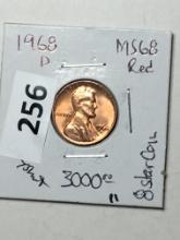 1968 P Lincoln Memorial Cent Coin 