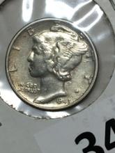 1943 P Silver Mercury Dime 