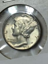 1945 P Silver Mercury Dime 