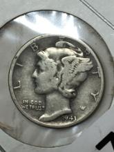 1941 P Silver Mercury Dime