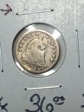 1853 1/2 Dime With Arrows