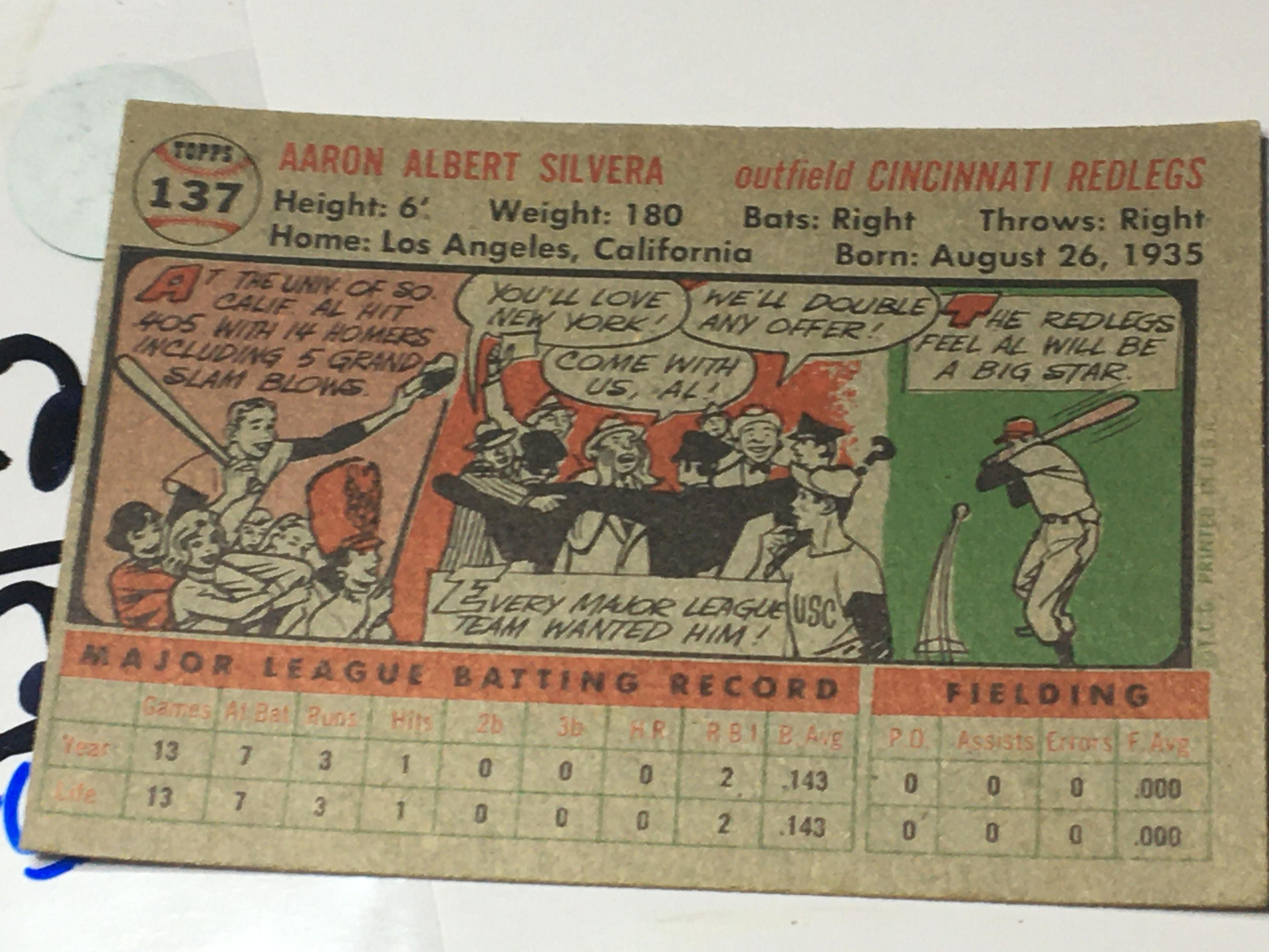 1956 Cincinnati Redlegs Al Silvera