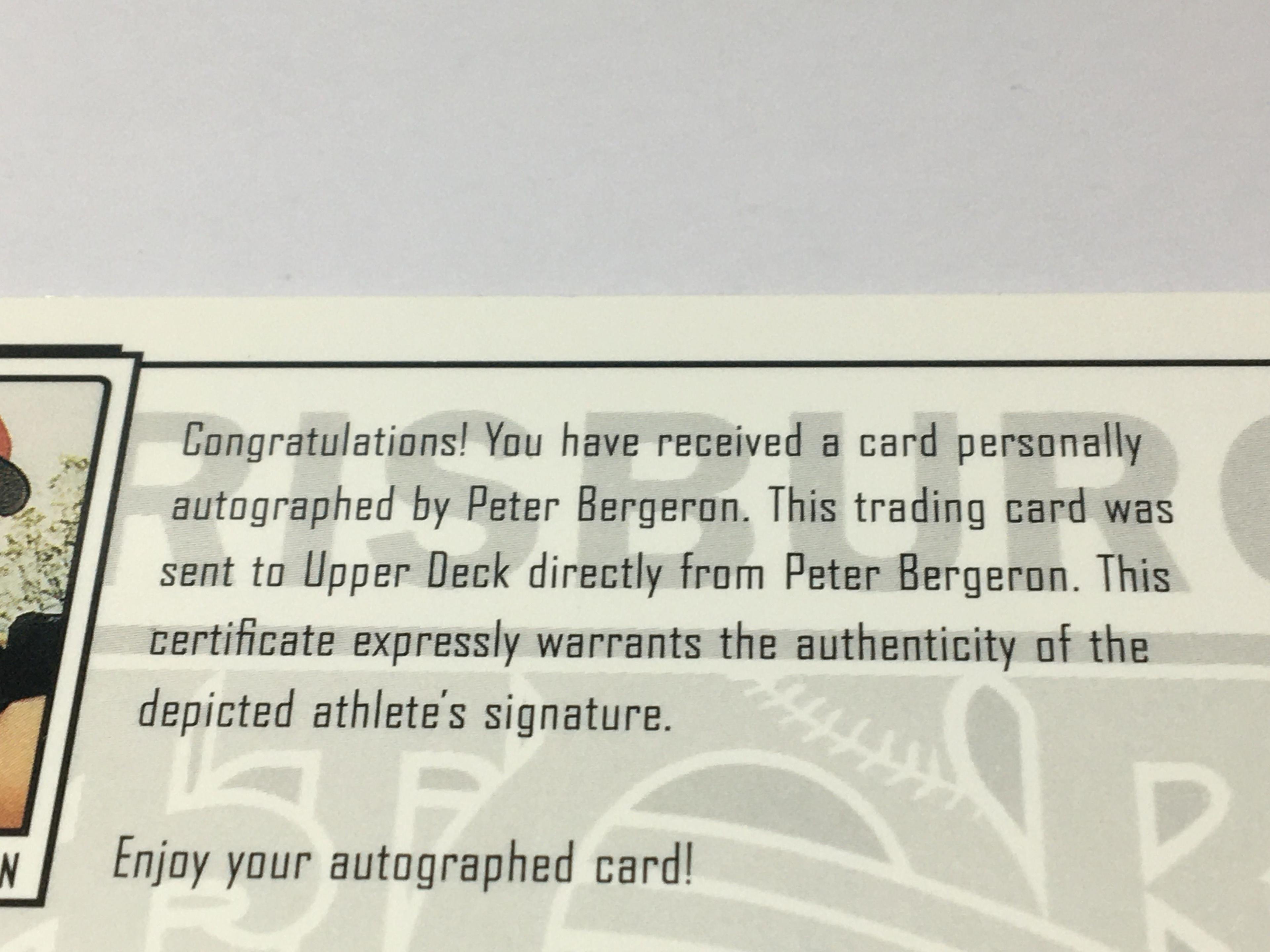 SIGNATURE CARD 1999 Harrisburgh Senators Outfielder Peter Bergeron