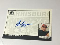 SIGNATURE CARD 1999 Harrisburgh Senators Outfielder Peter Bergeron