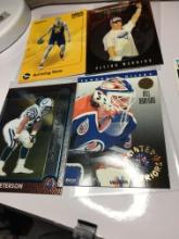 (5) Sports Trading Cards  Peyton Manning  Goga Bitadze  Mike Peterson  Bill Ranford   Nhl 1977-78
