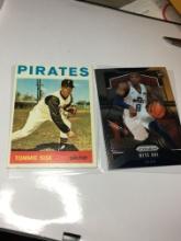 (2) Sports Cards 1964 Pittsburgh Pirates Pitcher Tommie Sisk   2019-20 Utah Jazz Guard Miye Oni