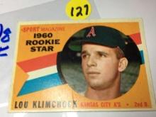 1960 Rookie Star K.C. Athletics 2 Baseman Lou Klimchock