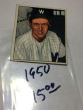 1950 Bowman Gum  Washington Senators Mickey Harris