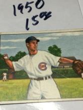 1950 Bowman Gum Cards Chicago Cubs 2nd Baseman Wayne Terwilliger