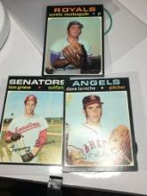 (3) 1971 Cards Senators Tom Grieve   Angels  Dave Laroche   Royals Aurelio Monteagudo