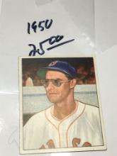 1950 Bowman Gum Card Boston Red Sox Pitcher Walt Masterson