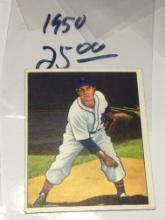 1950 Bowman Gum Cards Detroit Tigers  Pitcher Virgil "fire" Trucks 