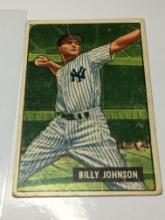 1951 Bowman Gum Card New York Yankees Billy Johnson