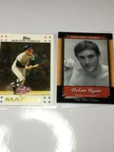 (2)  Baseball Cards  Yankees Mickey Mantle     Angels Nolan Ryan