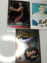 (3) Sports Cards  Orioles Roberto Alomar   Mets Nolan Ryan   Miami Heat Kz Okpala