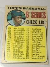 1968 Topps 6th Series Baseball Check List