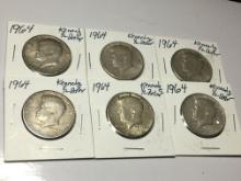 (6) Kennedy Half Dollars