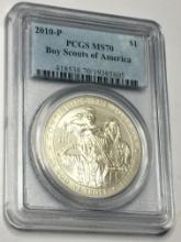 2010 P BOY SCOUTS OF AMERICA ONE DOLLAR GRADED HIGH GRADE