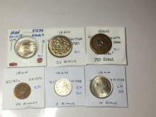 Iran 50 Dinars Extra Fine, 2 Rials Choice Bu, 1979 5 Rials Bu, 10 Rials Choice Bu, 1981 20 Rials Bu
