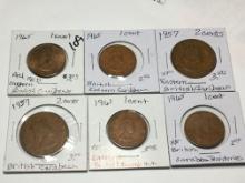British Carribean Territories, Eastern Group 1 Cent 1961 Ef, (3) 1965 1 Cent Ef, Au Red, +