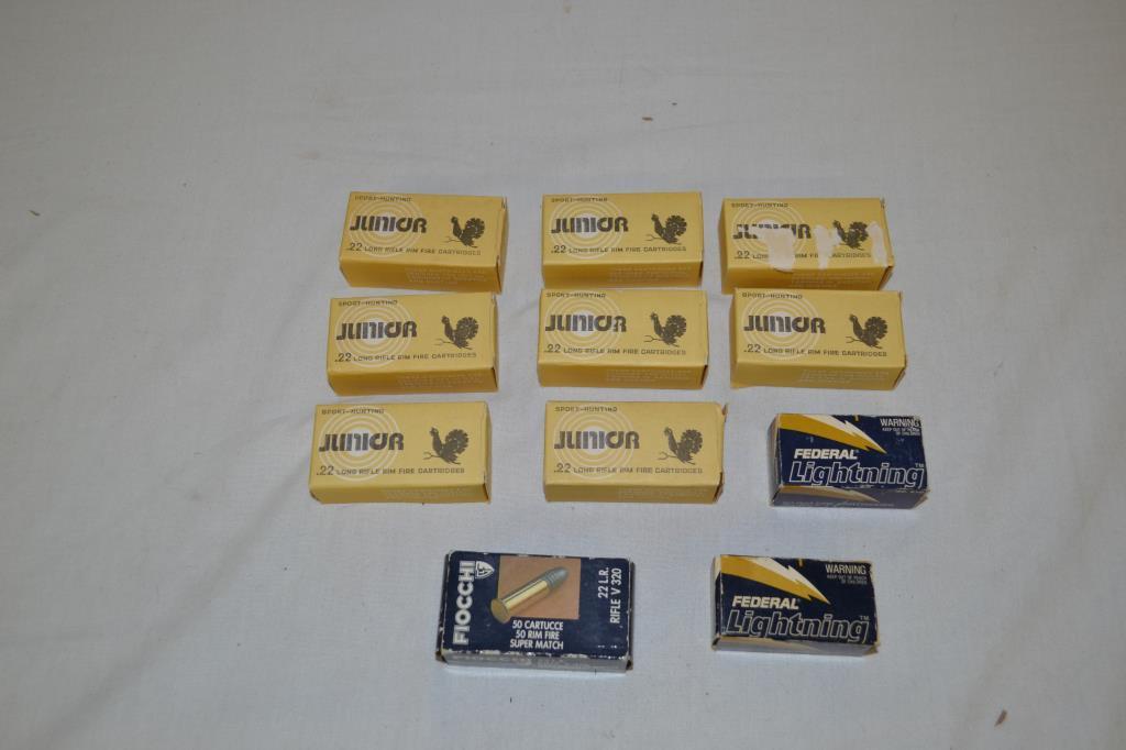 Ammo. 22 LR, Approx. 550 Rds.