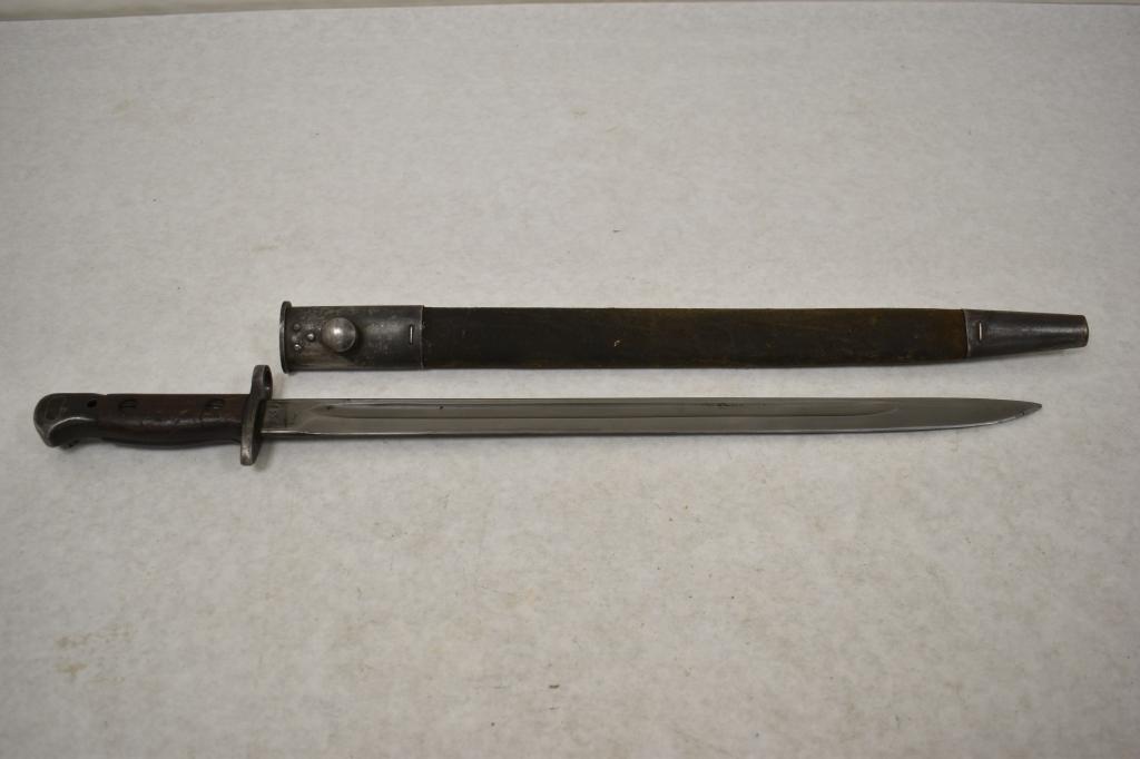 British. 1907 Vickers Bayonet & Scabbard