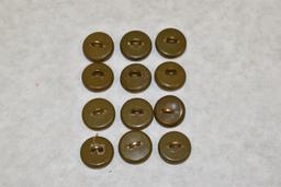 Twelve British Military Uniform Buttons