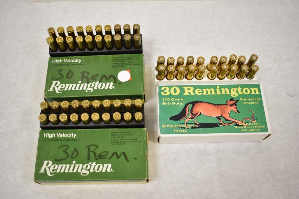 Ammo & Brass. 30 Remington 40 Rds & 20 Brass