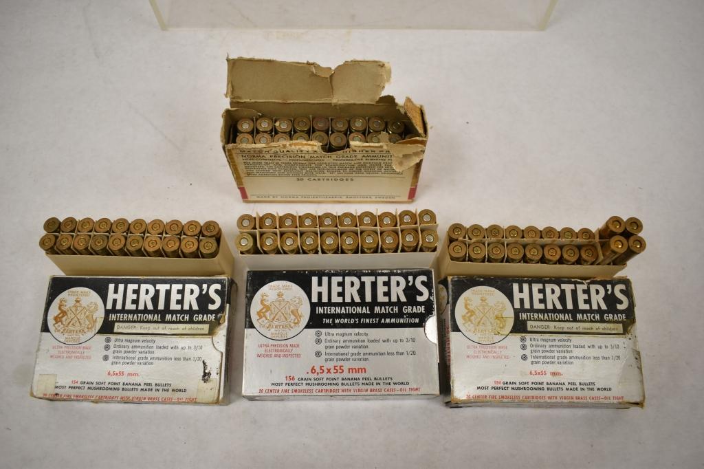 Ammo & Brass. 6.5 x 55  43 Live Rds & 36 Brass