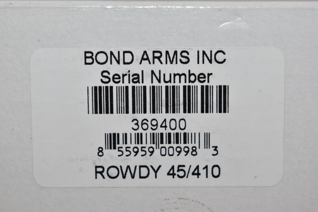 Gun. Bond Arms Rough & Rowdy 45/410 cal Pistol