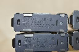 Four US Colt AR15 Magazines & Case