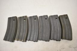 Six AR15 Magazines & Case