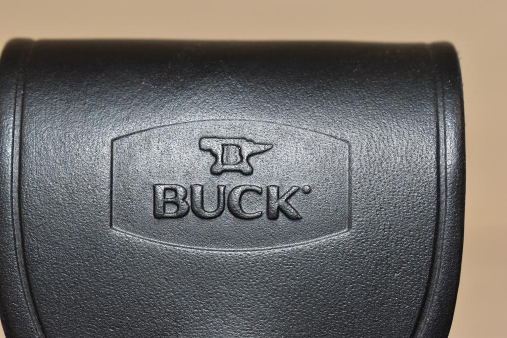 Buck Folding Pocket Blade Knife & Leather Sheath