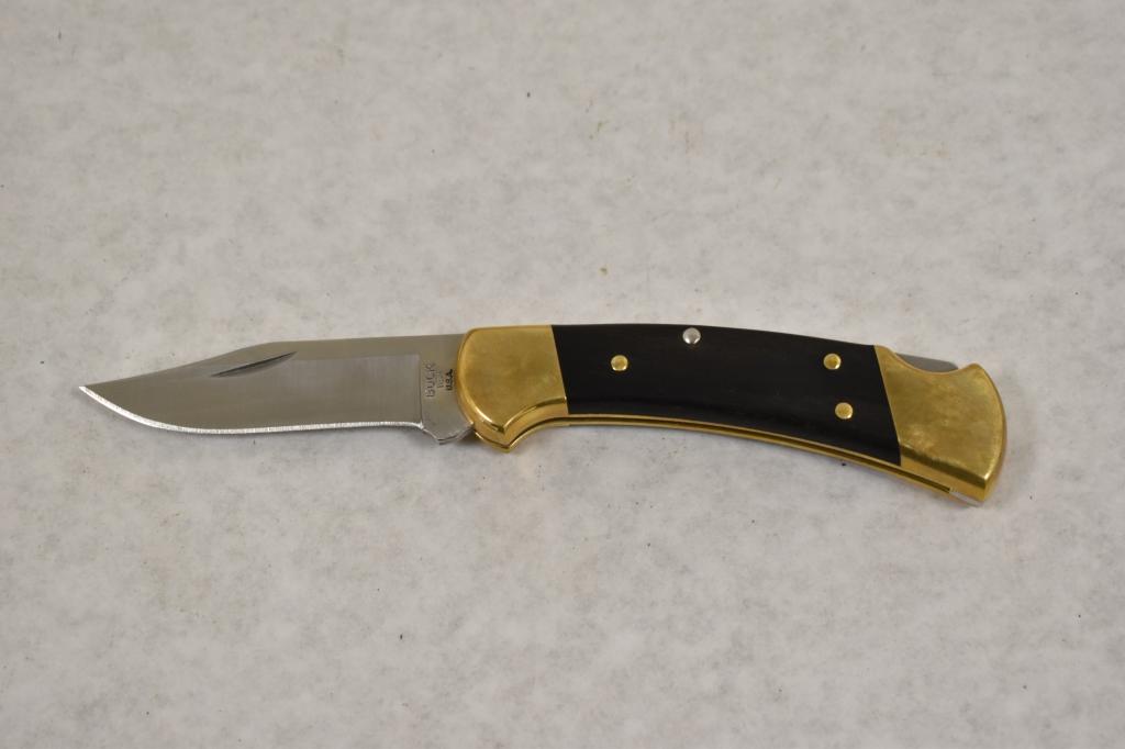 Buck Folding Pocket Blade Knife & Leather Sheath